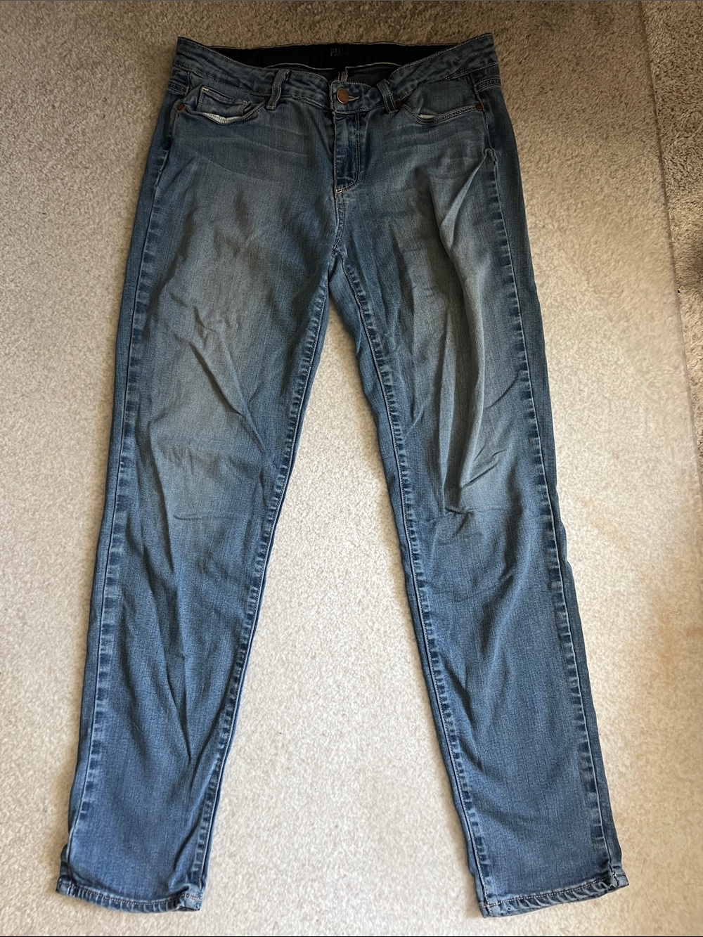 PAIGE Women's Skyline Skinny Jeans in Medium Blue Wash size 30
